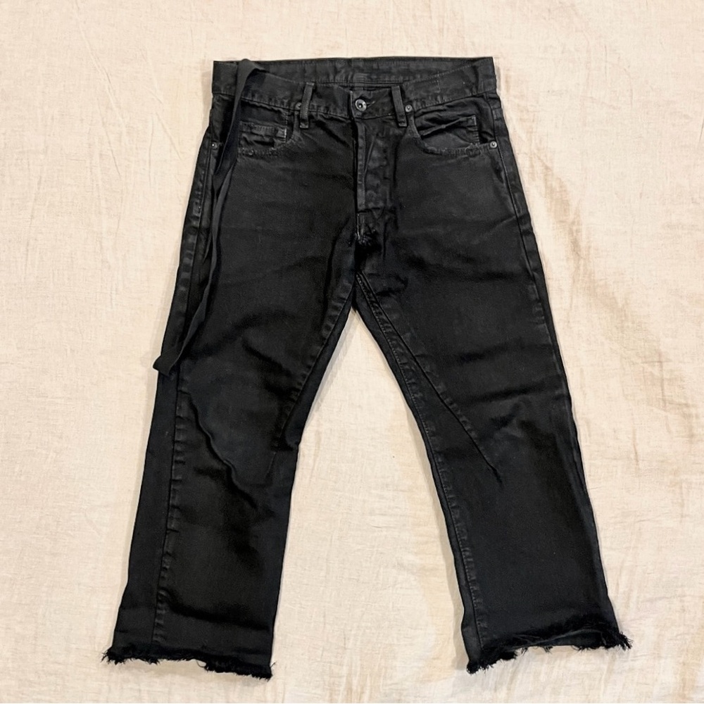 Rick Owens DRKSHDW Cropped Detroit Denim Jeans, Double Black